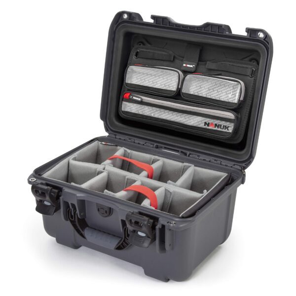 Nanuk 918 Waterproof Carry-on Hard Case with Lid Organizer and Padded Divider - Graphite