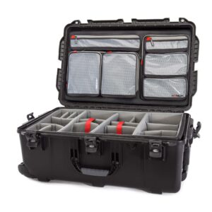Nanuk Wheeled Series 963 Waterproof Hard Case with Lid Organizer and Padded Dividers, Black