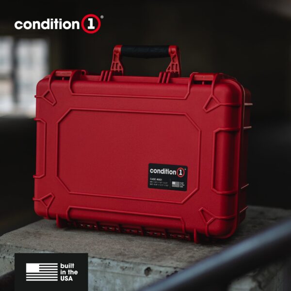 Condition 1 18" Medium Waterproof Hard Case with Foam, Model 801, Portable Protective Storage Box for Travel, Tactical Gear, Made in USA, 18.36"x13.70"x 7.03" Flat Dark Earth - Image 2