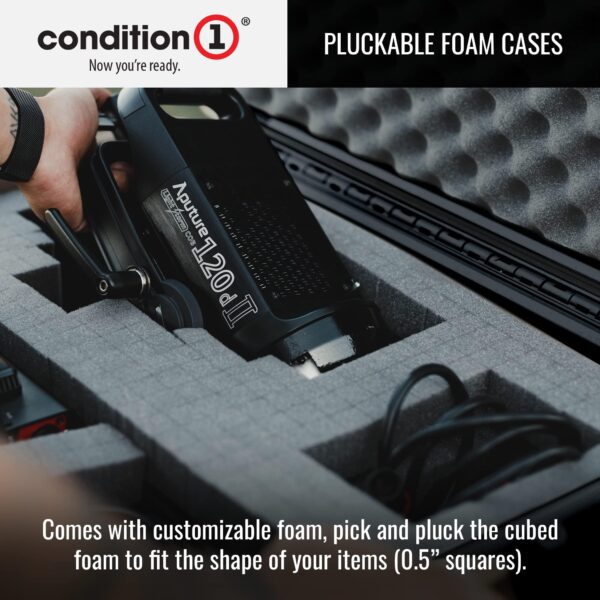 Condition 1 13" Waterproof Protective Hard Case with Foam, Model 232, Watertight IP67 Dust Proof and Shock Proof TSA Friendly Portable, Made in USA, 13" x 9.25" x 5.12" Black - Image 2