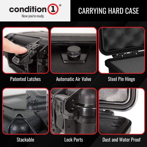 Condition 1 20" Large Waterproof Protective Hard Case with Foam, Model 253, Watertight IP67 Dust Proof and Shock Proof TSA Friendly Portable, Made in USA, 20.16"x16.85"x8.37" Black - Image 3