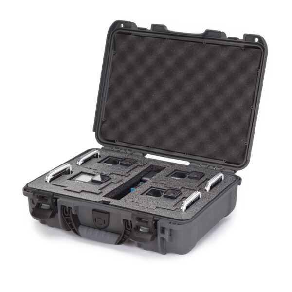 Nanuk 910 Waterproof Hard Case with Foam Insert for Four GoPro Hero 9 & 10 - Graphite,910-4GOPH97