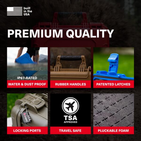 Condition 1 25" Large Waterproof Hard Case Model 839 with Foam, Portable Protective Storage Box for Travel, Hunting, Military, Tactical, Made in USA, 24.50"x 19.46"x8.41" Black - Image 5