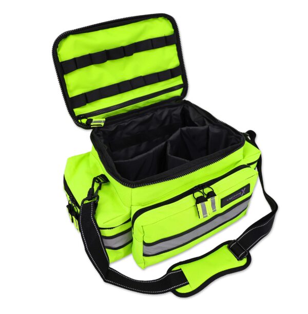 Lightning X Mid-Sized First Responder EMT Bag | LXMB25 | Fully Stocked w/ 240+ First Aid, EMS & Trauma Supplies - Fluorescent Yellow - Image 7