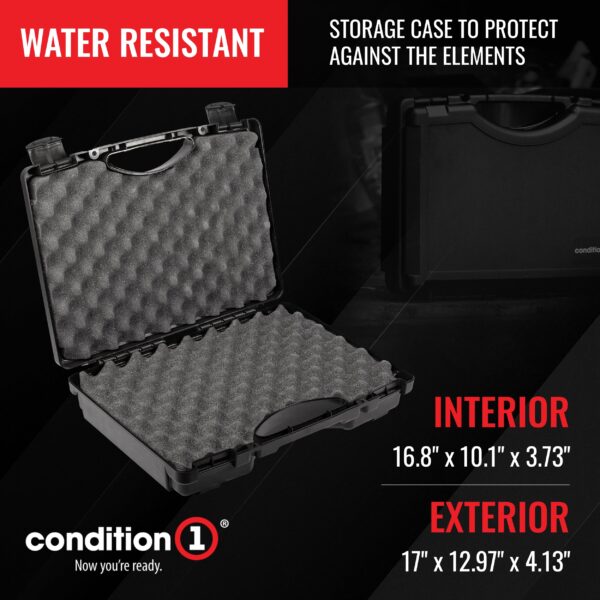 Condition 1 17" Economy Plastic Hard Case Model 1764 for Handgun, Revolver, Firearm, Pistol Lockable Protective Storage Case with Foam, Made in USA, 17"x12.97"x4.13" Black - Image 5