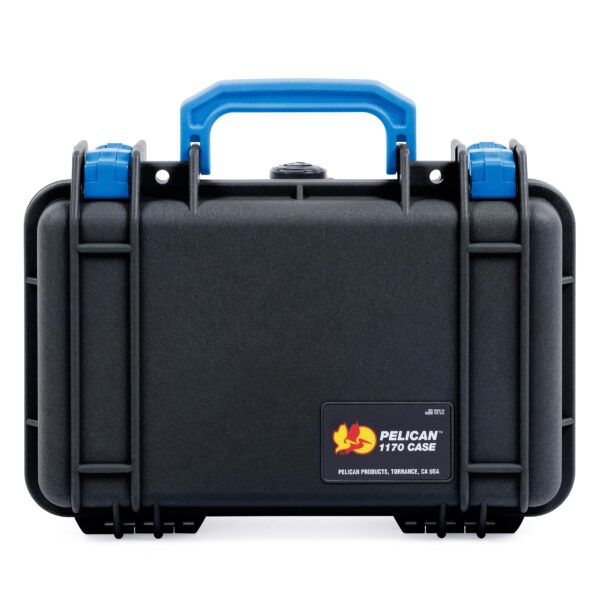 ColorCase Pelican Protector 1150 Case Black - Small Size Waterproof Case with Pick Pluck Foam Convoluted Lid Foam - Blue Latches - Image 4