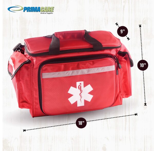 Primacare KB-1088 EMT First Responder Trauma Bag | Empty Deluxe EMS Shoulder Bag | Professional First Aid Kit Bag with 4 Large Compartments for Emergency Medical Supplies - Image 5