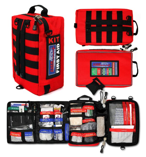 Ever-Ready Industries Outdoor Protection and Workplace First Aid Kit - Emergency Medical and Trauma Kit- Color Coded, Essential Trauma Items, Durable and Portable - 196 Pieces