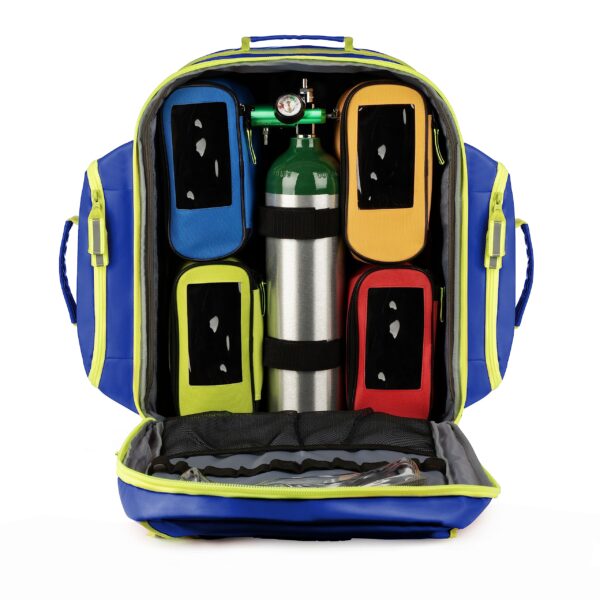 Scherber Fully-Stocked Premium First Responder Backpack | EMT/EMS Medic Trauma, Bleeding & Oxygen Medical Kit | CAT Tourniquet, QuikClot 4x4, HyFin Chest Seal & 250+ First Aid Supplies - Blue - Image 8