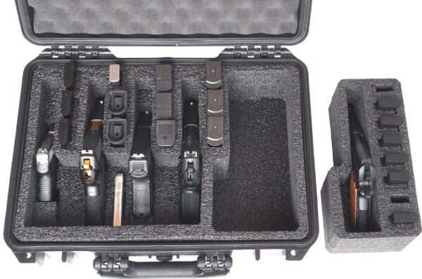 Case Club 5 Pistol and 20 Magazine Pre-Cut Heavy Duty Waterproof Case with Included Silica Gel Canister to Help Prevent Gun Rust (Upgraded Gen-3) - Image 6