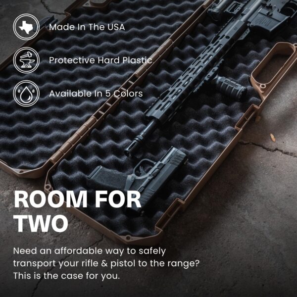 Condition 1 42” Economy Single Scope Hard Gun Carrying Case Model 210 with Foam, Long Storage Case, Lockable TSA Friendly, Water Resistant, Made in USA, 42.03"x10.50"x3.81" Black - Image 4