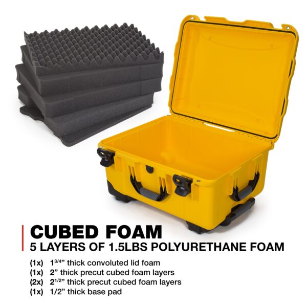 Nanuk 950 Waterproof Hard Case with Wheels and Foam Insert - Yellow - Image 6