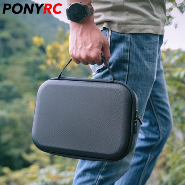 PONYRC Mini 4K Carrying Case, PU Leather Travel Case, Portable Lightweight Storage Bag for DJI Mini 4K/ Mini 2/ Mini 2 SE Fly More Combo & Drone Accessories - Image 2