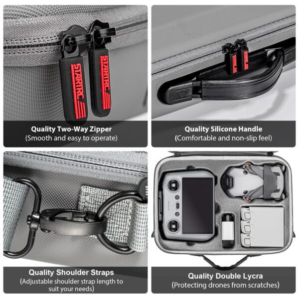 STARTRC Waterproof Case for DJI Mini 4 Pro/Mini 3/Mini 3 Pro Case Accessories,Portable Travel Bag for DJI Mini 4 Pro/Mini 3 Series Fly More Combo(for DJI RC/RC2 Controller) - Image 4
