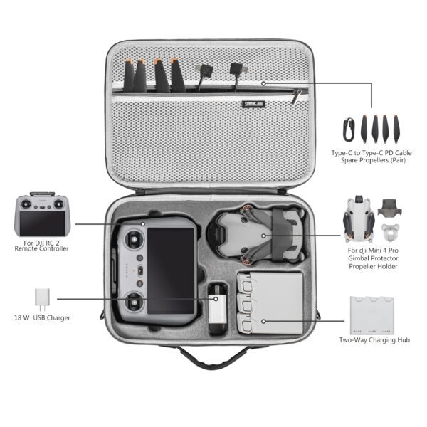 STARTRC Waterproof Case for DJI Mini 4 Pro/Mini 3/Mini 3 Pro Case Accessories,Portable Travel Bag for DJI Mini 4 Pro/Mini 3 Series Fly More Combo(for DJI RC/RC2 Controller) - Image 7