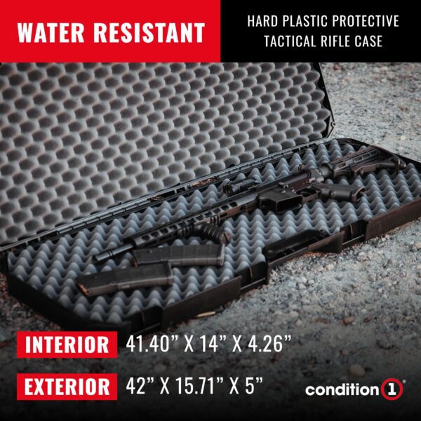 Condition 1 42" Economy AR Case Model 2300, Long Hardshell Lockable Storage, Heavy-Duty Plastic Travel Protective Carrying Case, Made in USA, 42"x15.71"x5" - Image 6