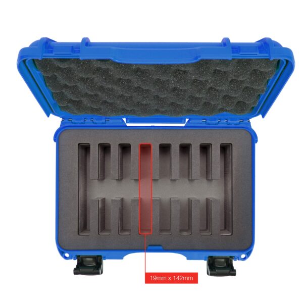 Nanuk 909 Waterproof Hard Case with Custom Foam Insert for 8 Pocket Knives - Blue (909-8KNI8) - Image 4