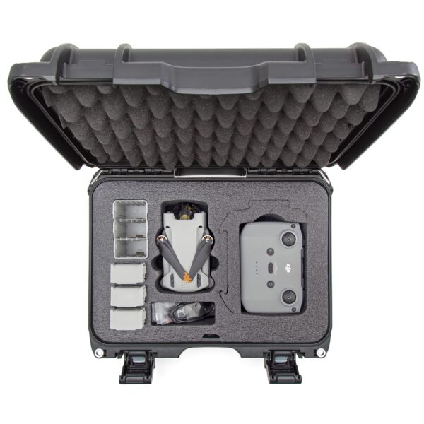 Nanuk 915 Waterproof Hard Case with Custom Insert for DJI Mini 3 or Mini 3 PRO, Fly More Package and RC-N1 or RC Remote - Black - Image 4