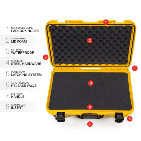 Nanuk Wheeled Series 935 Lightweight NK-7 Resin Waterproof Protective Case and Foam Insert - Yellow - Image 5
