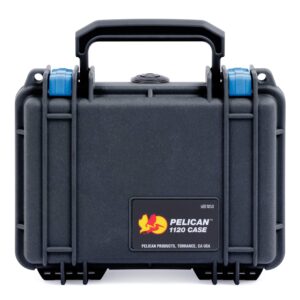 ColorCase Pelican Protector 1120 Case Black - Small Size Waterproof Case (Case Only) - Blue Latches