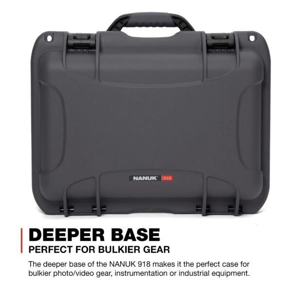 Nanuk 918 Waterproof Carry-on Hard Case with Lid Organizer and Padded Divider - Graphite - Image 7