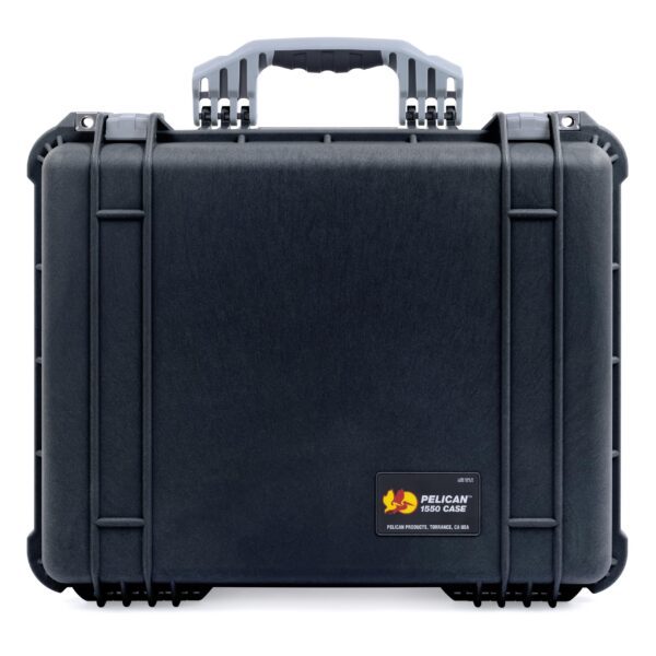 ColorCase Pelican 1550 Case Black - Medium Size Waterproof Case with TrekPak Divider System Convoluted Lid - Silver Handles Latches - Image 2