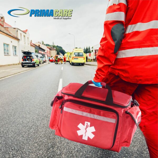 Primacare KB-1088 EMT First Responder Trauma Bag | Empty Deluxe EMS Shoulder Bag | Professional First Aid Kit Bag with 4 Large Compartments for Emergency Medical Supplies - Image 3