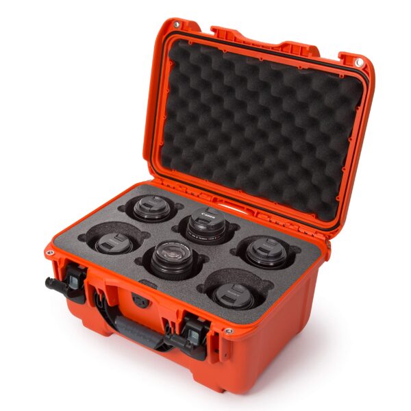Nanuk Medium Series 918 Lightweight NK-7 Resin Waterproof Protective Case with Foam Insert for 6 Camera Lens, Orange - Image 5