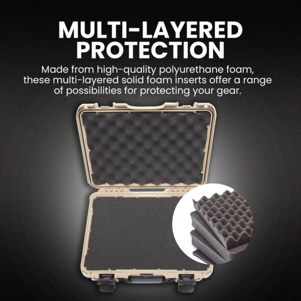 Nanuk 910 Hard Case with Customizable Cubed Foam, IP67 Waterproof & Crushproof, Rugged Construction for Ultimate Protection, Made in North America – Tan (14.3” x 11.1” x 4.7”) - Image 5