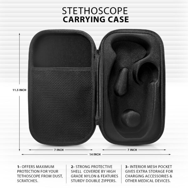 ASA TECHMED Medical Starter Kit - Stethoscope, Durable Blood Pressure Monitor, and EMT Shears and Protective Carrying Case Ideal for Healthcare Professionals, Gray - Image 7